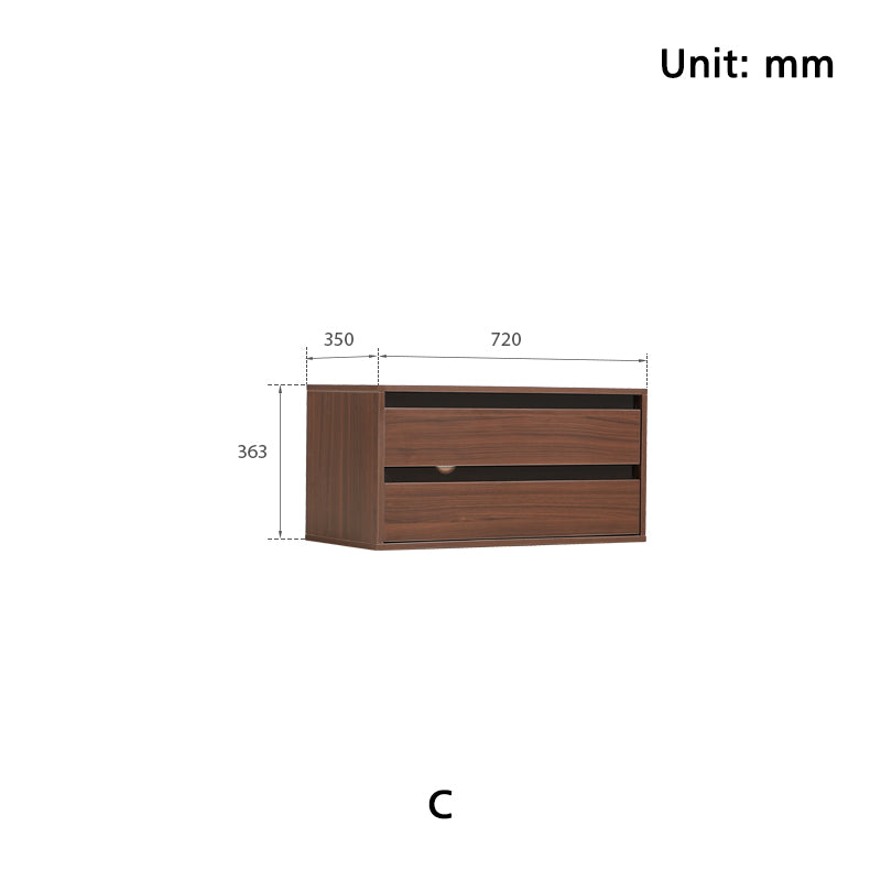 Mario Floor-standing Modular Storage Cabinet Chest Set for Home Walnut Color
