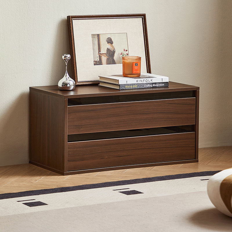 Mario Floor-standing Modular Storage Cabinet Chest Set for Home Walnut Color