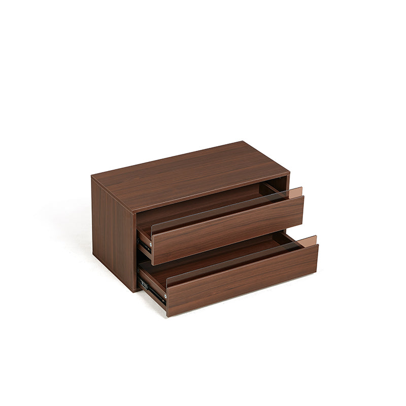 Mario Floor-standing Modular Storage Cabinet Chest Set for Home Walnut Color
