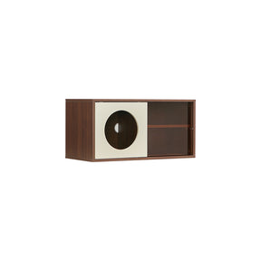 Mario Floor-standing Modular Storage Cabinet Chest Set for Home Walnut Color