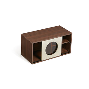 Mario Floor-standing Modular Storage Cabinet Chest Set for Home Walnut Color