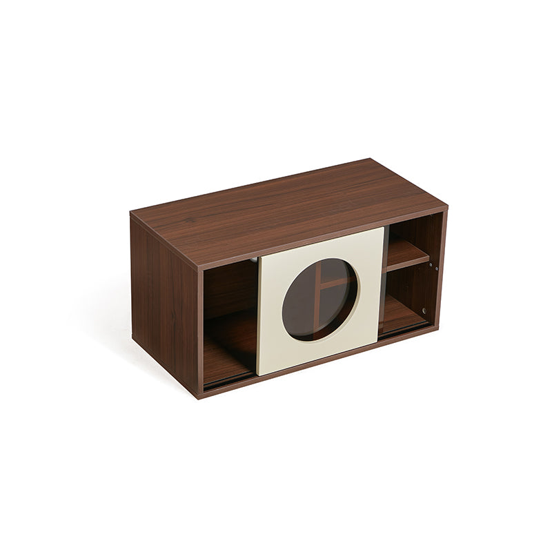 Mario Floor-standing Modular Storage Cabinet Chest Set for Home Walnut Color