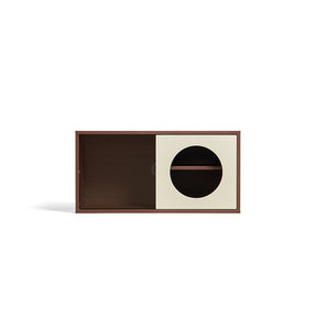 Mario Floor-standing Modular Storage Cabinet Chest Set for Home Walnut Color