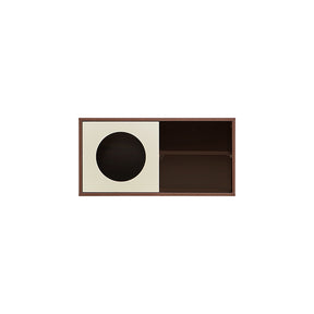 Mario Floor-standing Modular Storage Cabinet Chest Set for Home Walnut Color