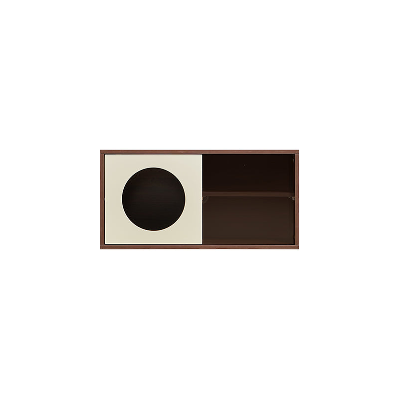 Mario Floor-standing Modular Storage Cabinet Chest Set for Home Walnut Color