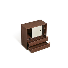 Mario Floor-standing Modular Storage Cabinet Chest Set for Home Walnut Color