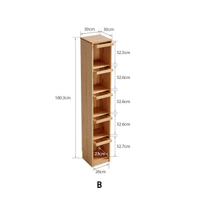 Dylan FAS-Graded Solid American Oak Wood Flip-Down Door Bookcase Modular Display Shelf & Storage With Drawer
