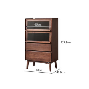 Hector 70cm FAS-Graded Solid Black Walnut Wood Flip-door Bookcase Display Shelf/Storage Cabinet