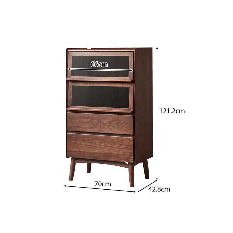 Hector 70cm FAS-Graded Solid Black Walnut Wood Flip-door Bookcase Display Shelf/Storage Cabinet