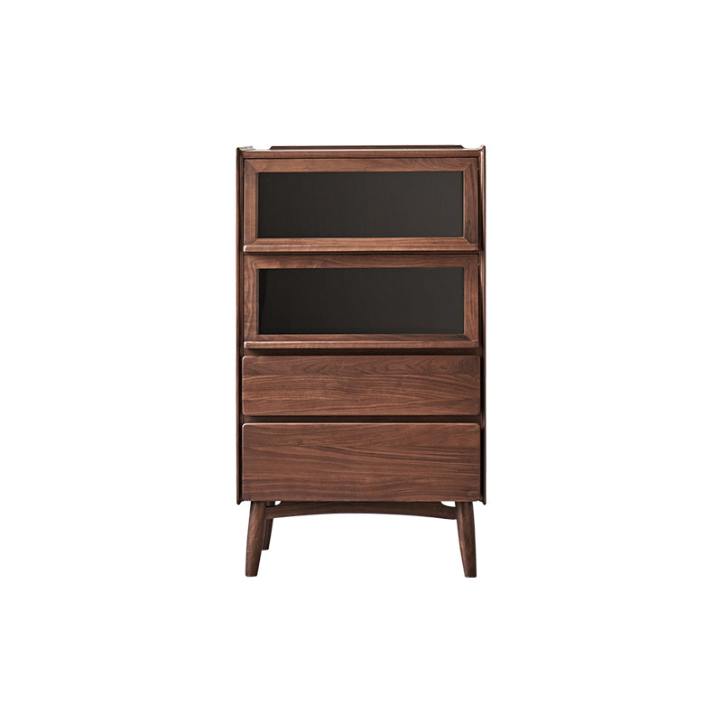 Hector 70cm FAS-Graded Solid Black Walnut Wood Flip-door Bookcase Display Shelf/Storage Cabinet