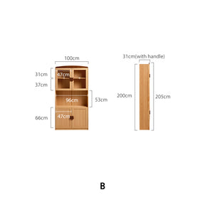 Alexis 1.0m/1.2m Extendable Study Desk/Computer Table with Bookcase/Cabinet