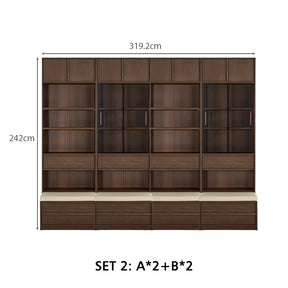 Brooke Floor-standing Bookcase Modular Display Shelf & Storage With Seat/Drawer Multiple Size