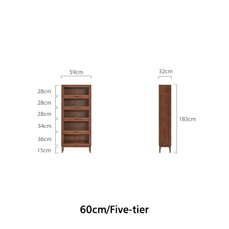Angela 0.6m/0.8m Rubberwood Flip-door Bookcase Bookshelf/Storage Rack Multiple Color