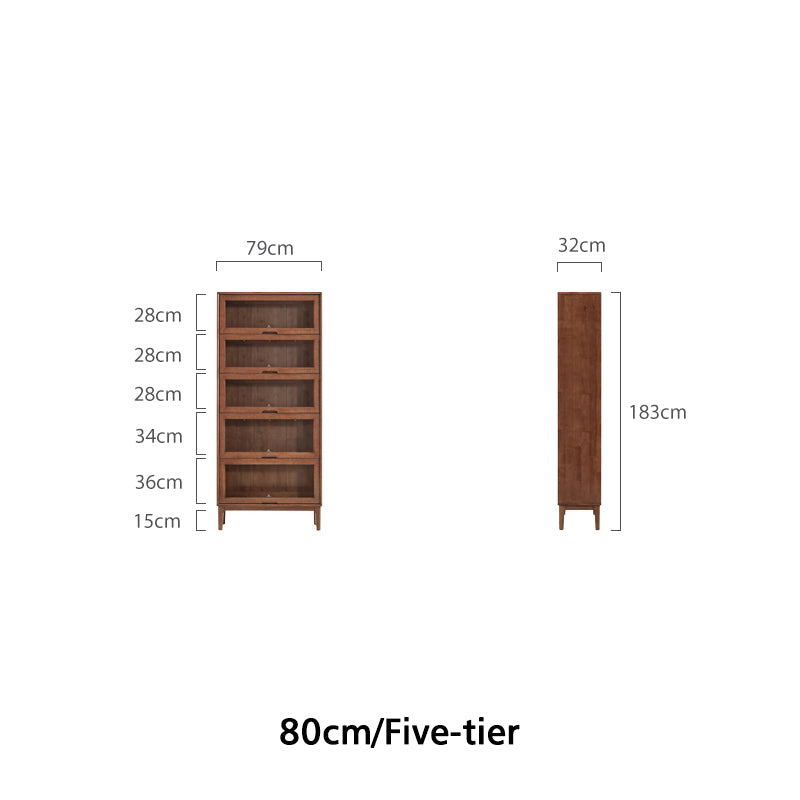 Angela 0.6m/0.8m Rubberwood Flip-door Bookcase Bookshelf/Storage Rack Multiple Color