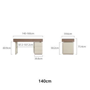 Jerome 120cm/140cm Office Desk/Computer Table Set With Drawer/Ceramic