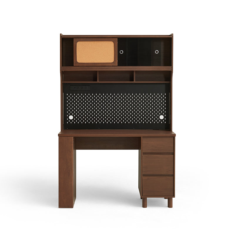 Kendall 120cm/140cm Single Office Desk/Computer Table With Cabinet/Bookcase/Drawer Walnut Color