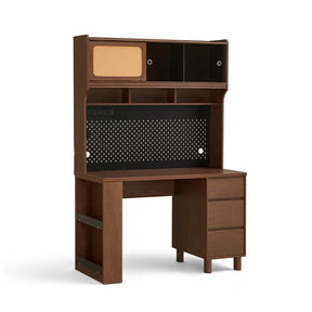 Kendall 120cm/140cm Single Office Desk/Computer Table With Cabinet/Bookcase/Drawer Walnut Color