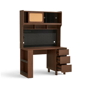 Kendall 120cm/140cm Single Office Desk/Computer Table With Cabinet/Bookcase/Drawer Walnut Color