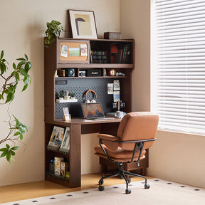 Kendall 120cm/140cm Single Office Desk/Computer Table With Cabinet/Bookcase/Drawer Walnut Color
