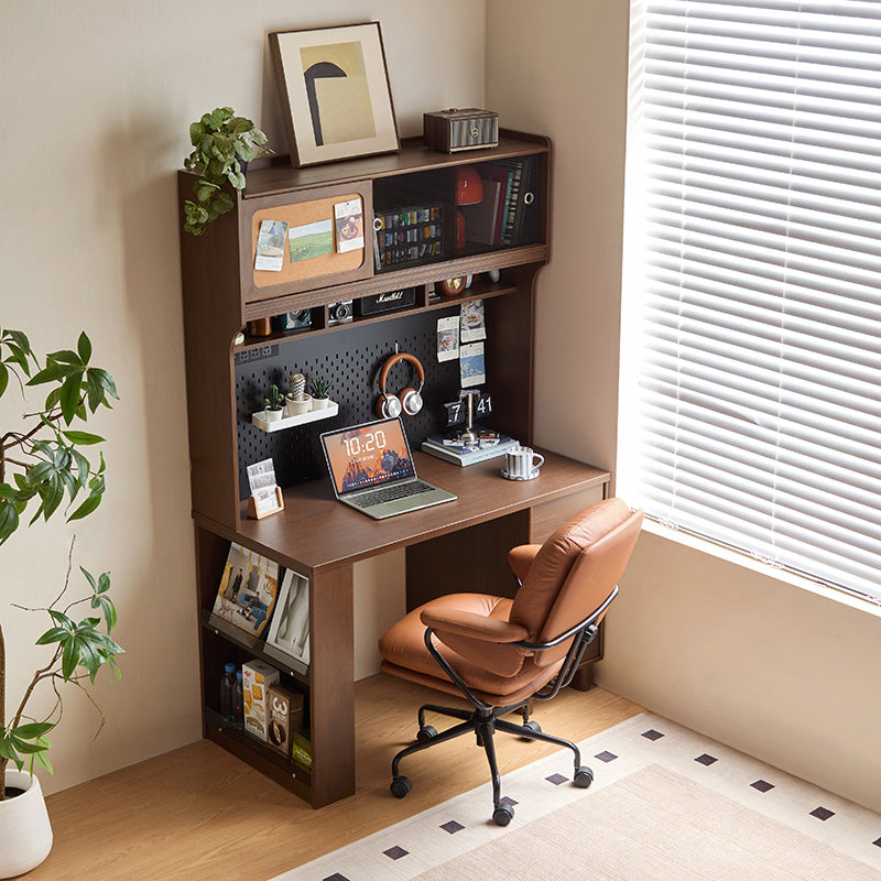 Kendall 120cm/140cm Single Office Desk/Computer Table With Cabinet/Bookcase/Drawer Walnut Color