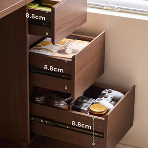 Kendall 120cm/140cm Single Office Desk/Computer Table With Cabinet/Bookcase/Drawer Walnut Color