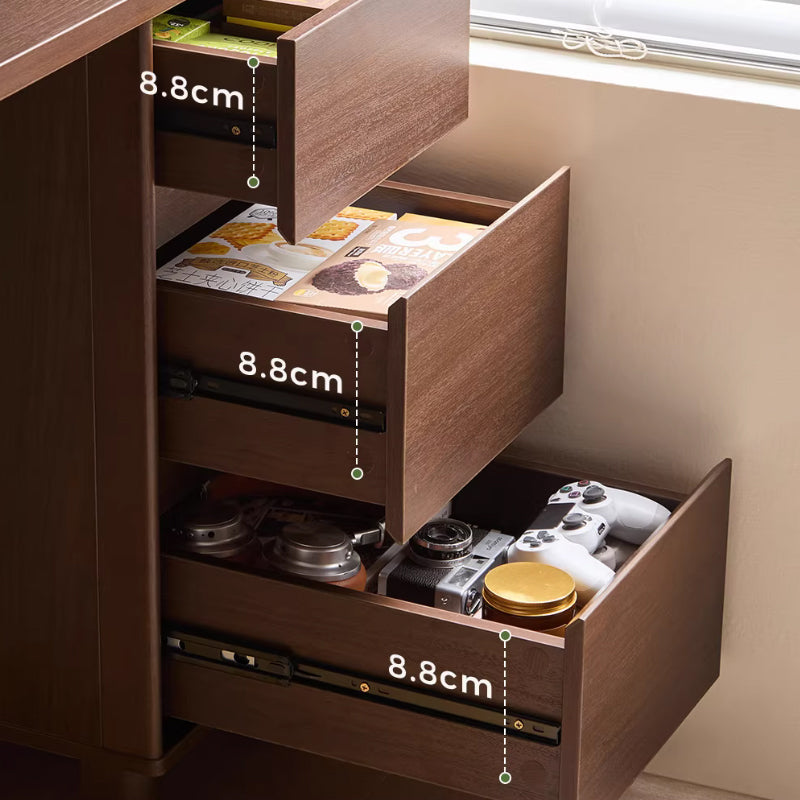 Kendall 120cm/140cm Single Office Desk/Computer Table With Cabinet/Bookcase/Drawer Walnut Color