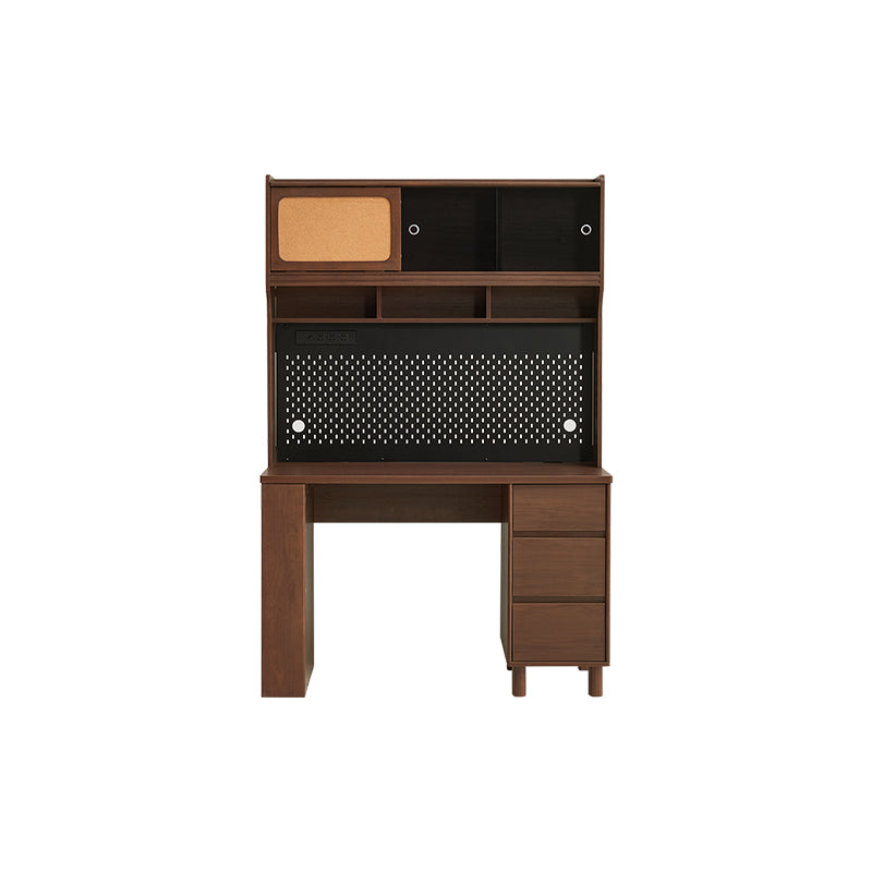 Kendall 120cm/140cm Single Office Desk/Computer Table With Cabinet/Bookcase/Drawer Walnut Color