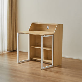 Magnus 83cm Iron Leg Folding Study Desk/Computer Table With Storage