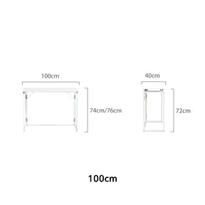Malachi 80cm/100cm Iron Frame Folding Study Desk/Computer Table Multiple Color