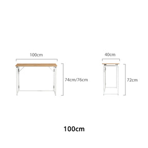 Malachi 80cm/100cm Iron Frame Folding Study Desk/Computer Table Multiple Color