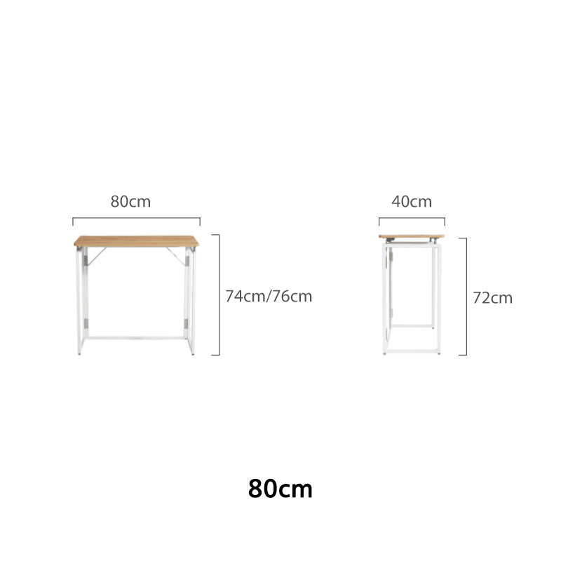 Malachi 80cm/100cm Iron Frame Folding Study Desk/Computer Table Multiple Color