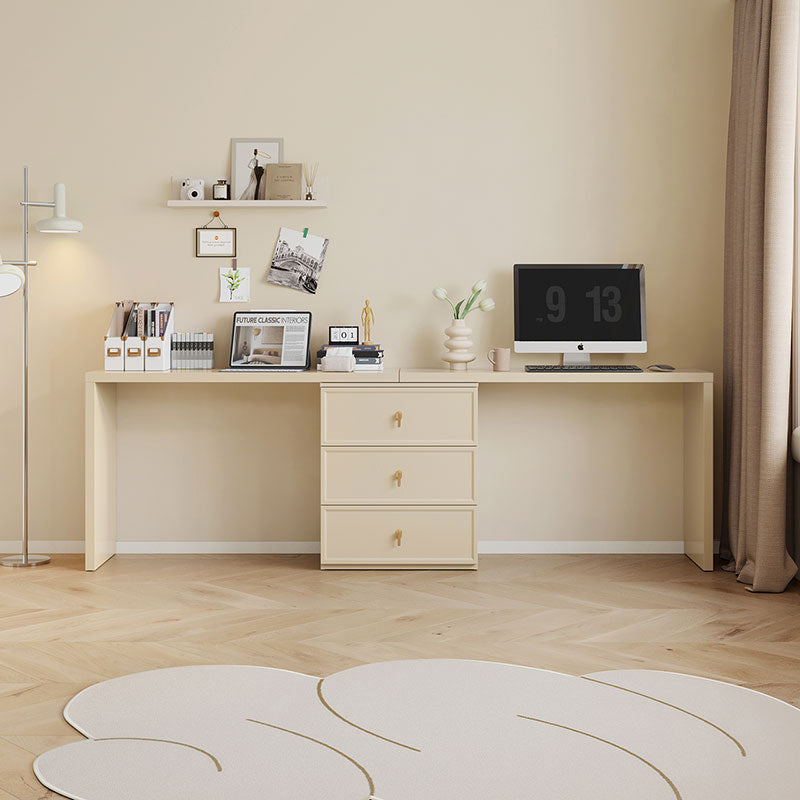 Jeffrey Single/Double Office Desk/Computer Table Set With Drawer/Chair White