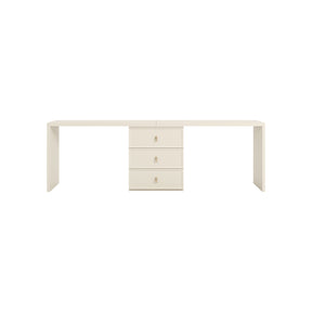 Jeffrey Single/Double Office Desk/Computer Table Set With Drawer/Chair White