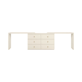 Jeffrey Single/Double Office Desk/Computer Table Set With Drawer/Chair White