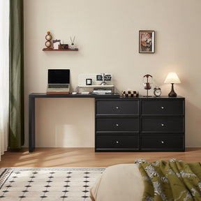 Jeffrey Single/Double Office Desk/Computer Table Set With Drawer/Chair Black