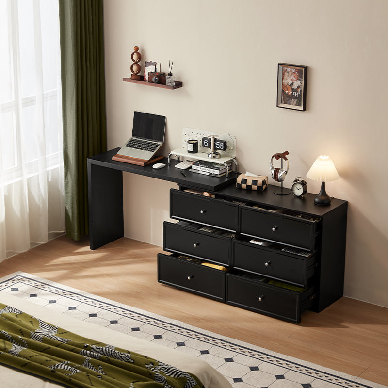 Jeffrey Single/Double Office Desk/Computer Table Set With Drawer/Chair Black