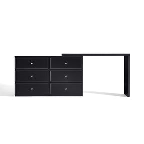 Jeffrey Single/Double Office Desk/Computer Table Set With Drawer/Chair Black