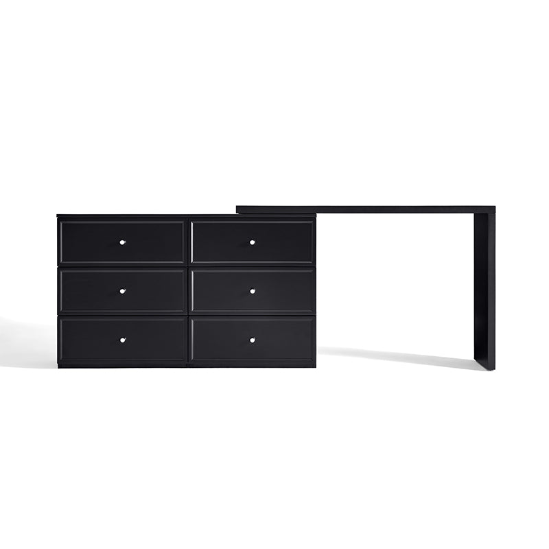 Jeffrey Single/Double Office Desk/Computer Table Set With Drawer/Chair Black