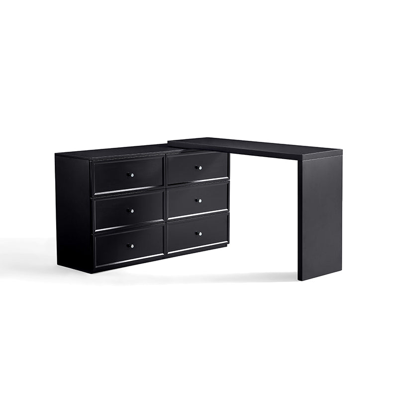 Jeffrey Single/Double Office Desk/Computer Table Set With Drawer/Chair Black