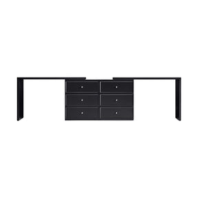 Jeffrey Single/Double Office Desk/Computer Table Set With Drawer/Chair Black