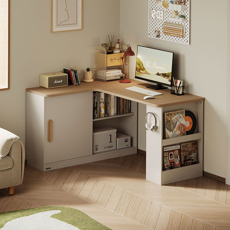 Chad 140cm Single Corner Storage Office Desk/Computer Table With Bookcase