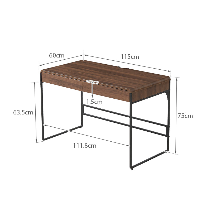 Unity 115cm Single Office Desk/Computer Table With Drawer Walnut Color