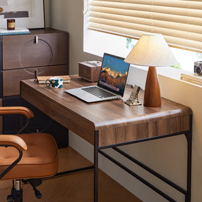 Unity 115cm Single Office Desk/Computer Table With Drawer Walnut Color