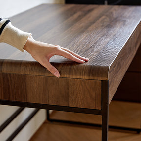 Unity 115cm Single Office Desk/Computer Table With Drawer Walnut Color
