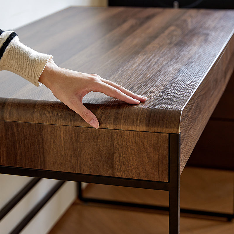 Unity 115cm Single Office Desk/Computer Table With Drawer Walnut Color