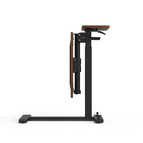 Zelda Adjustable Height Desk / Mobile Side Table With Wheel For Home Walnut Color