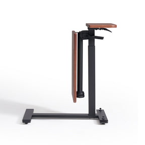 Zelda Adjustable Height Desk / Mobile Side Table With Wheel For Home Walnut Color
