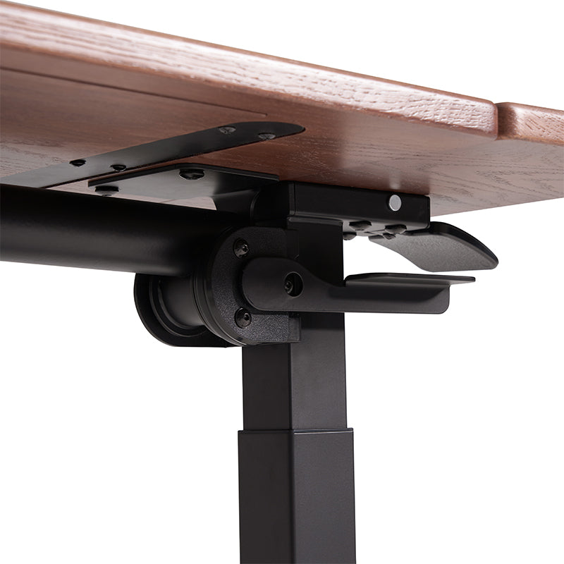 Zelda Adjustable Height Desk / Mobile Side Table With Wheel For Home Walnut Color