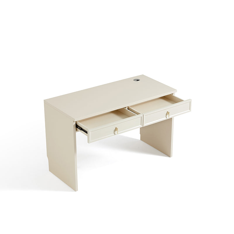 Nathaniel Single Office Desk/Computer Table Set With Drawer/Chair White