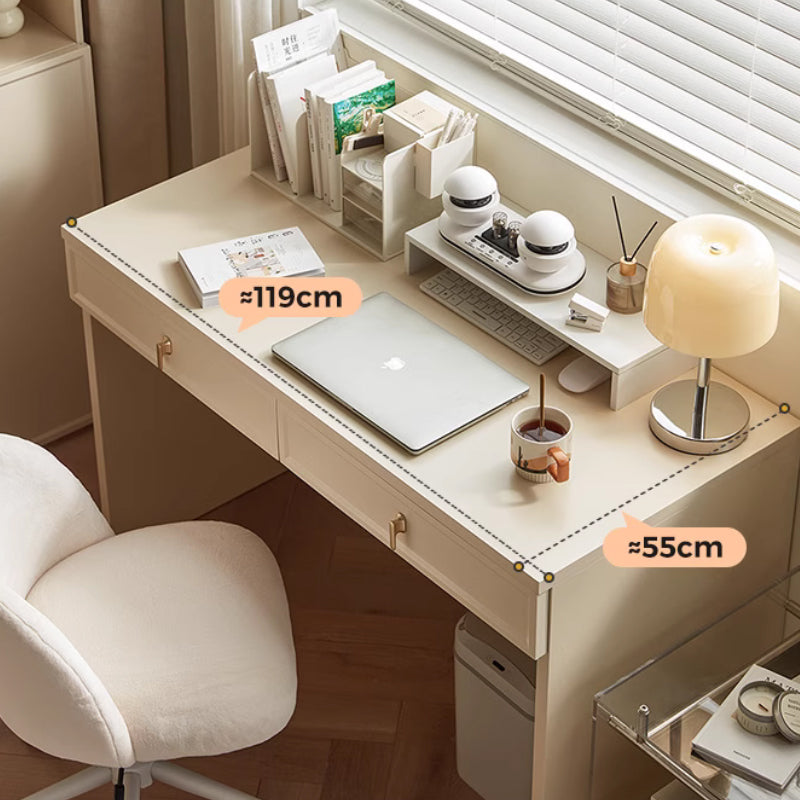 Nathaniel Single Office Desk/Computer Table Set With Drawer/Chair White